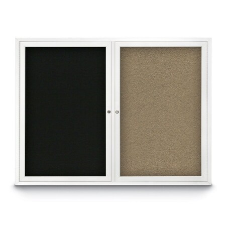 United Visual Products Corkboard, Pearl/White, 36" x 36" UV436H-WHITE-PEARL